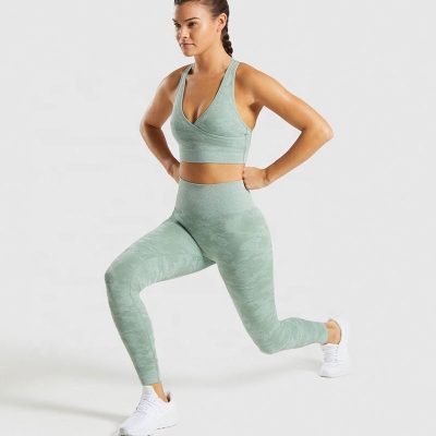 Camo seamless fitness top bra legging (1)