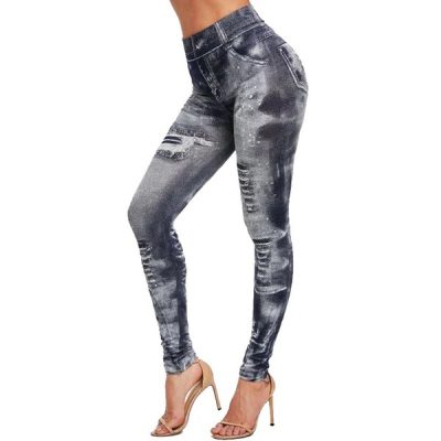 High-waisted printed legging with ripped corsets (5)