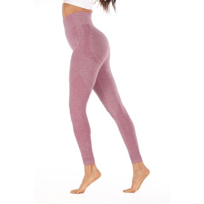 Wholesale spandex mesh jacquard seamless leggings (6)