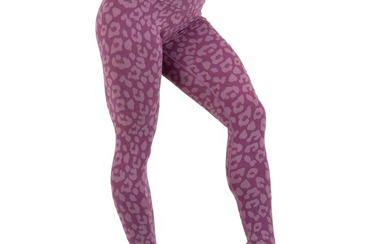 Women leopard custom logo printed leggings (6)