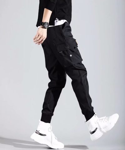Casual mens utility cargo track pants (3)